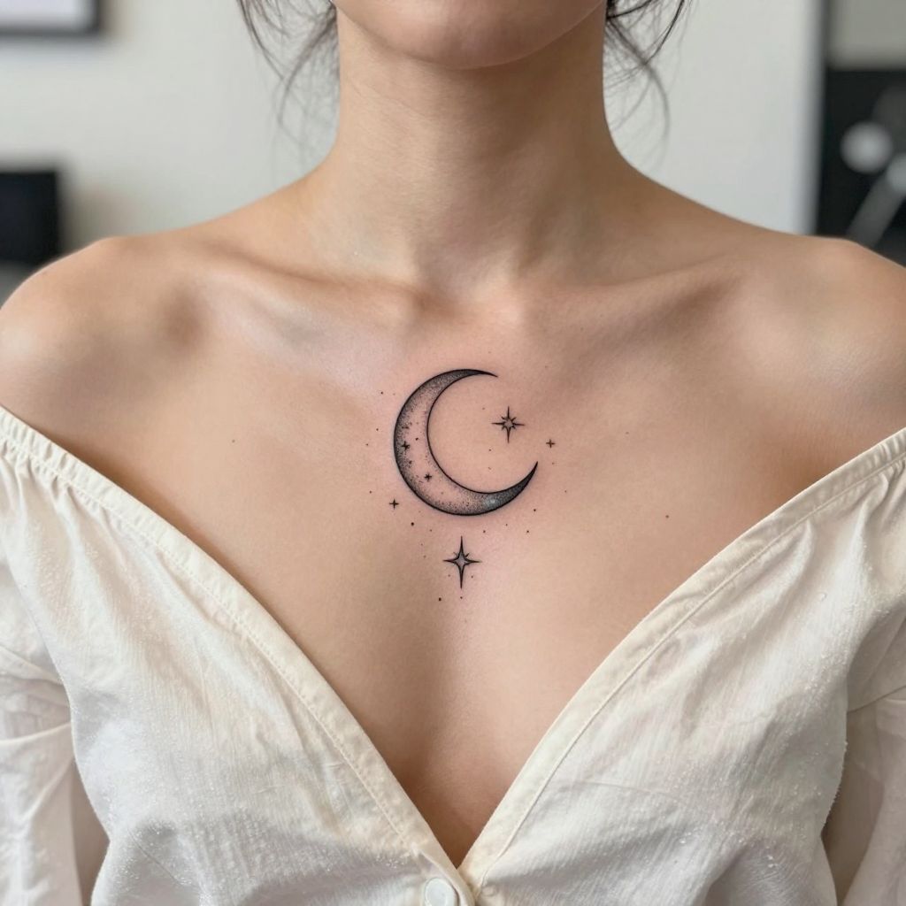 Crescent Moon on the Sternum