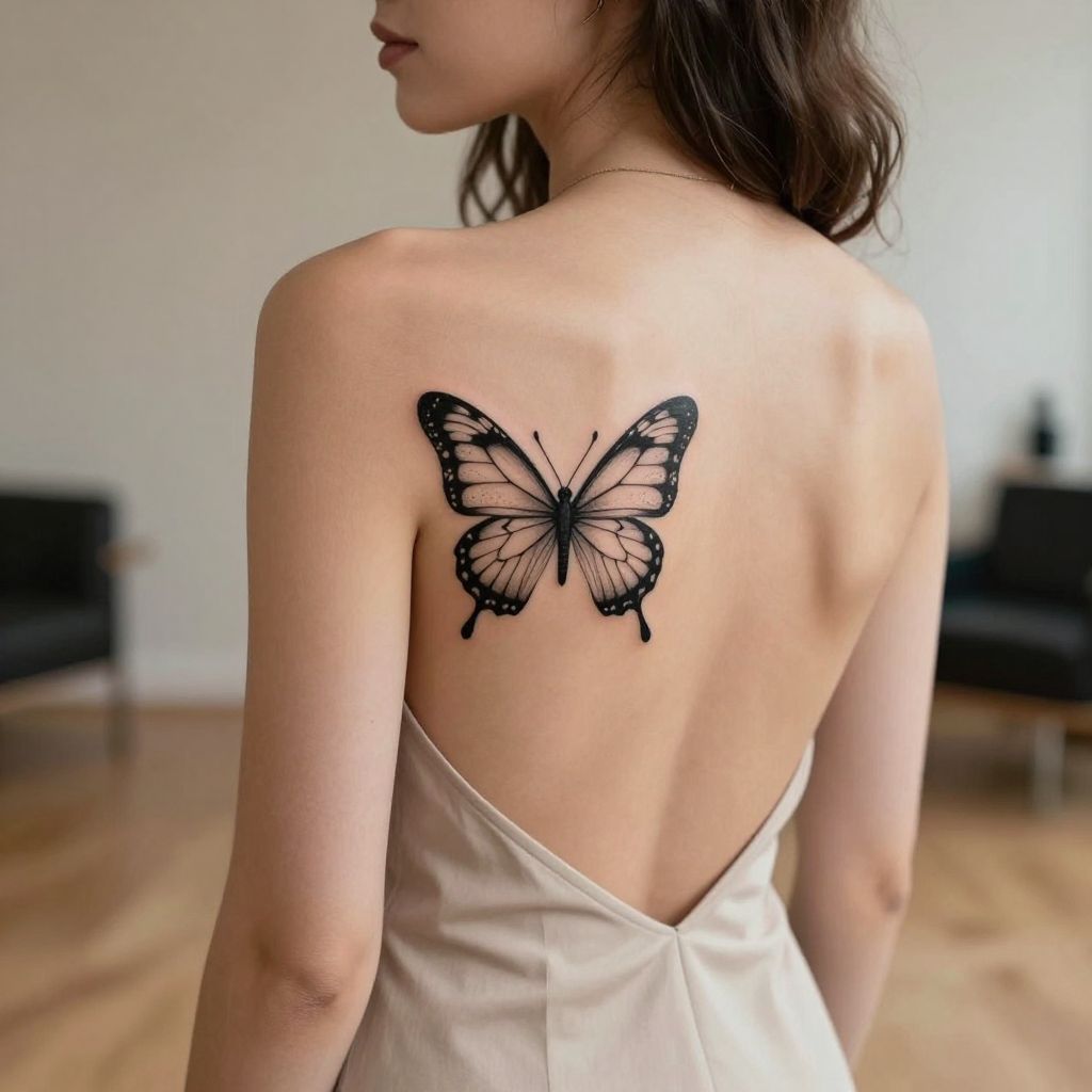 Minimalist Spine Butterfly