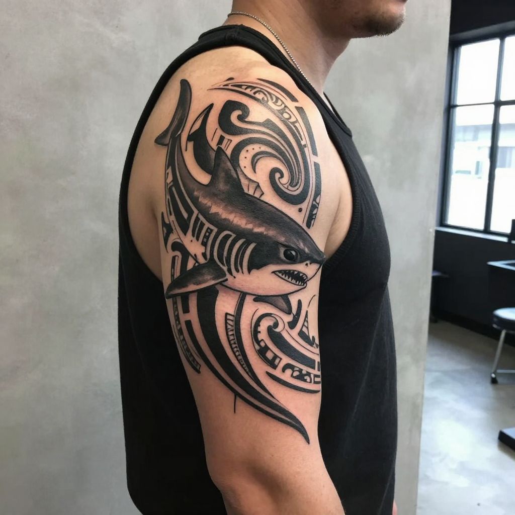 Tribal Shark Tattoo
