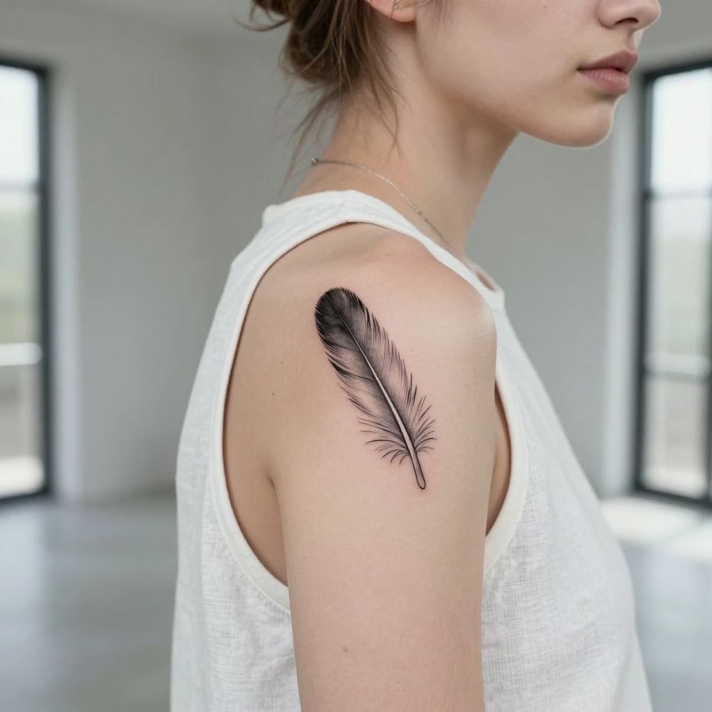 Delicate Feather Floating