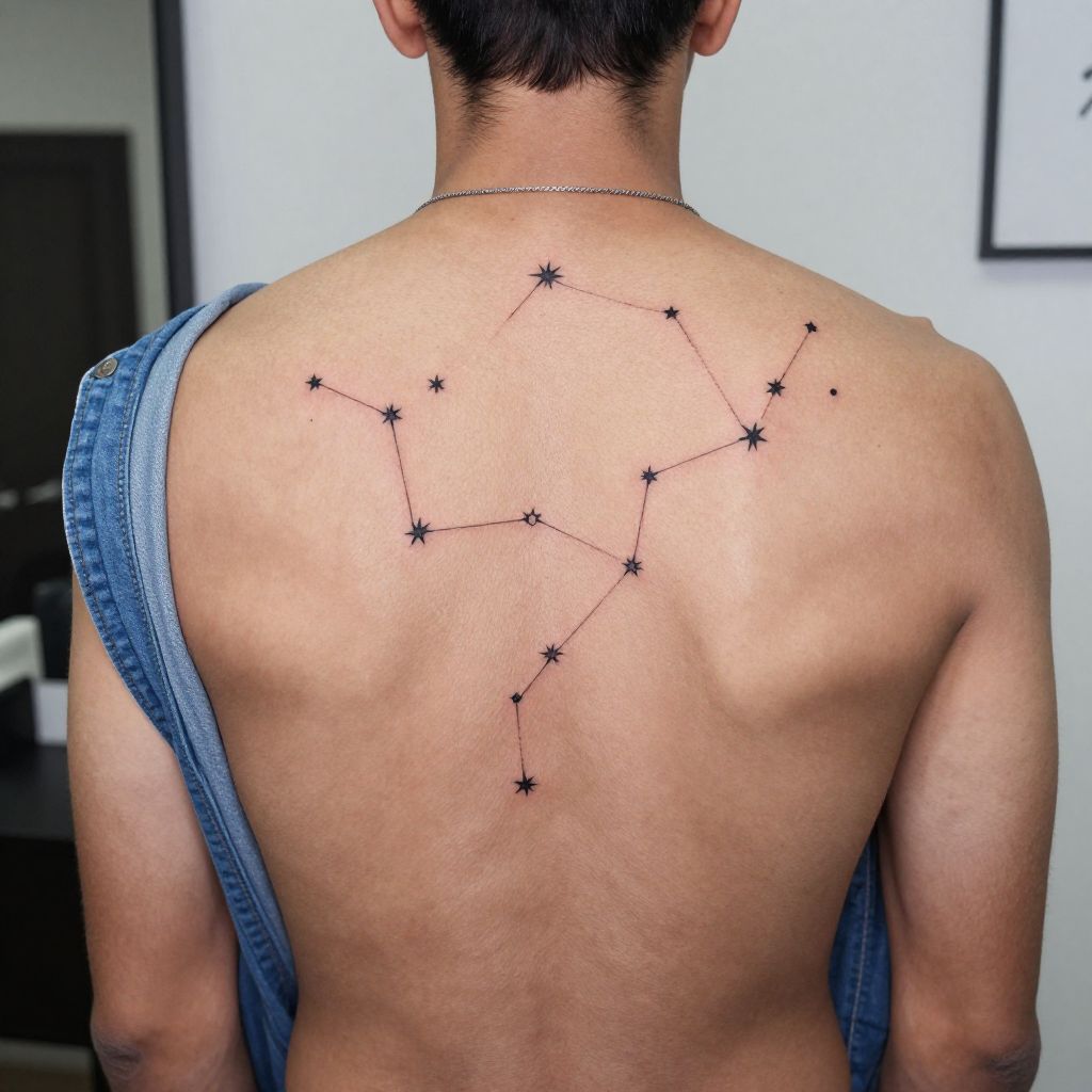 Shared constellation sibling tattoo idea
