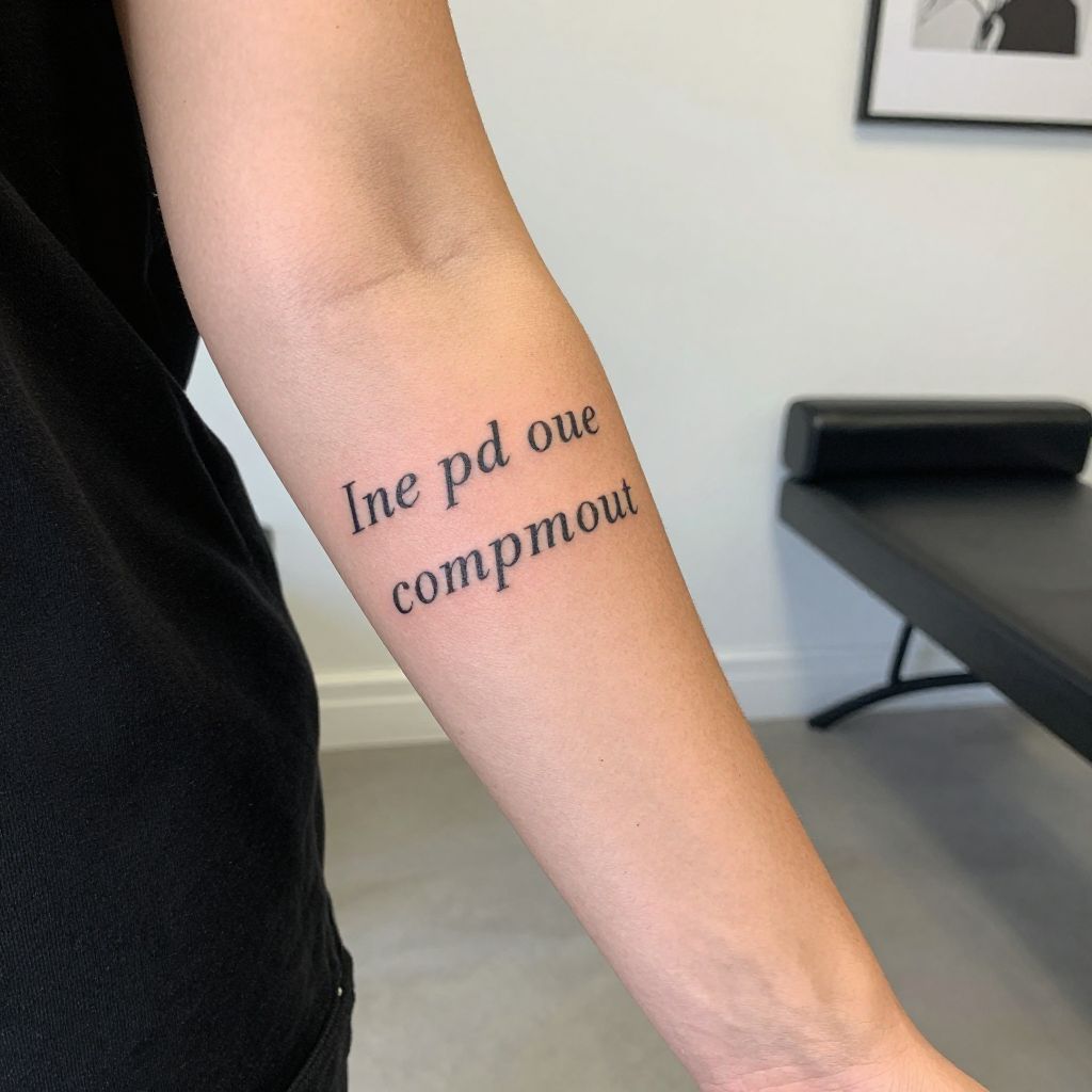 Shared quote split between both sisters tattoo idea