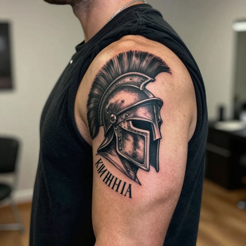 Roman Gladiator Helmet with Son’s Birth Year
