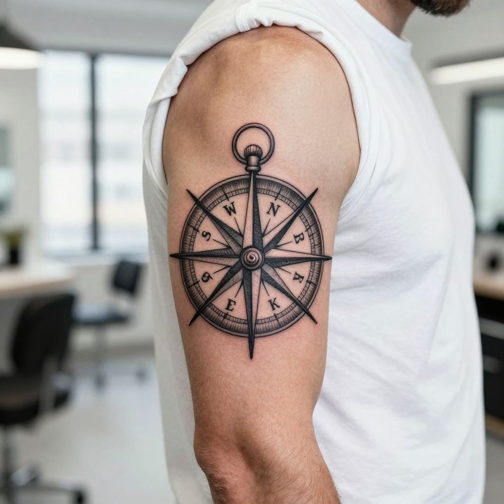 Nautical Compass with Son’s Initial