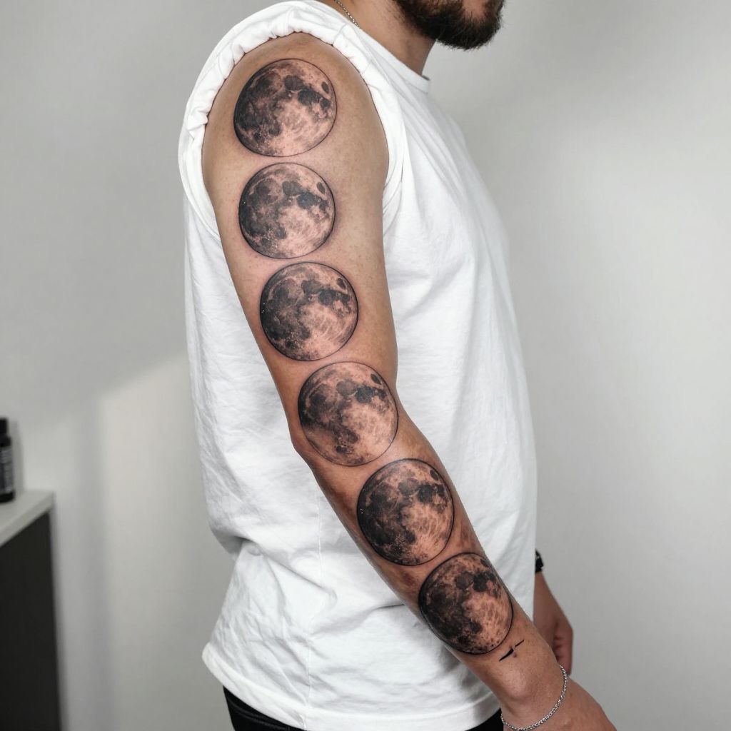 Realistic Moon Phases Sleeve