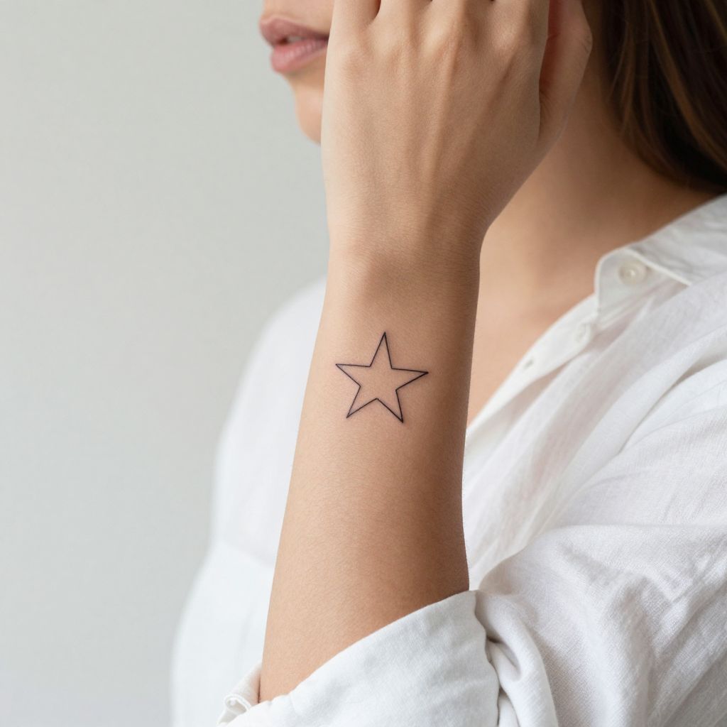 Minimalist Single Line Star