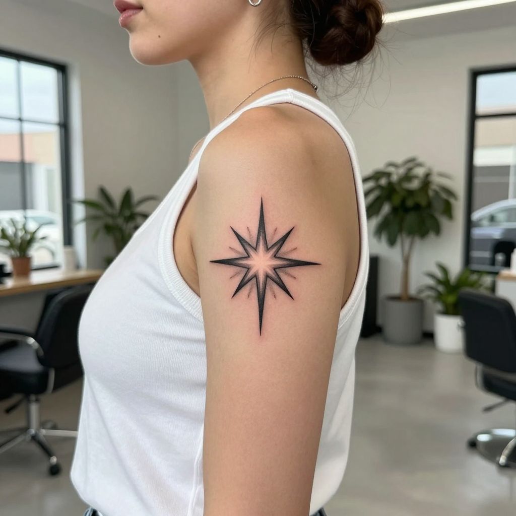 Glowing Star With Halo Effect