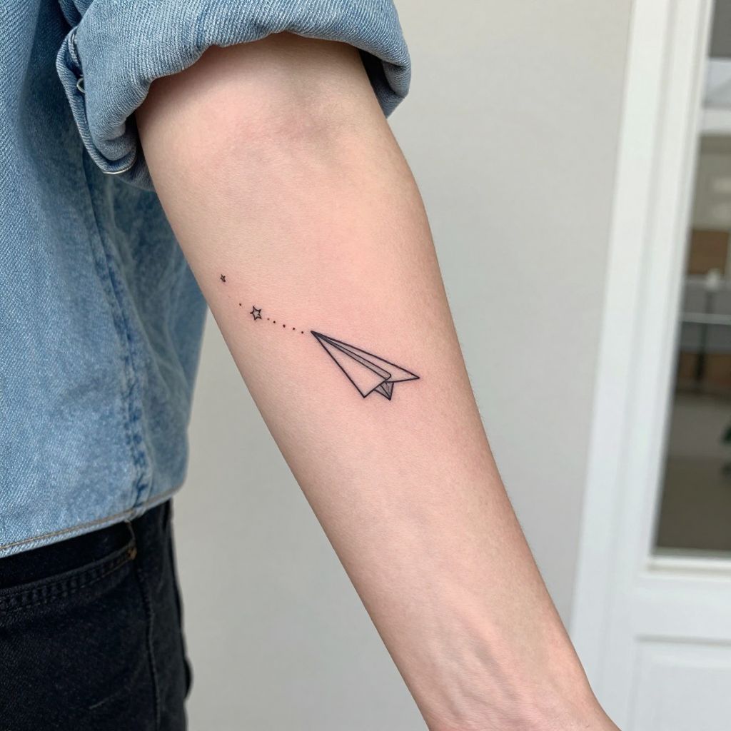 Paper Plane With Star Trail