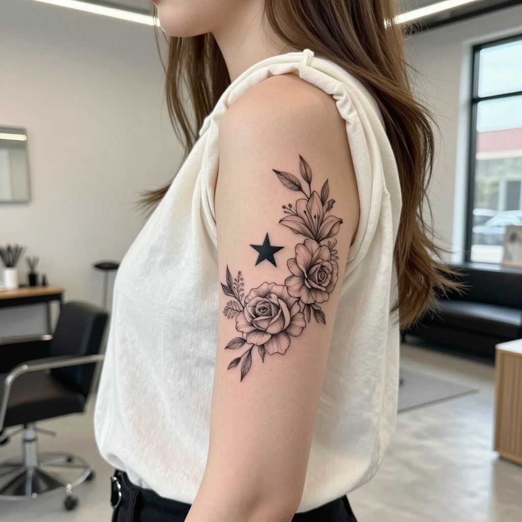Star With Floral Accents
