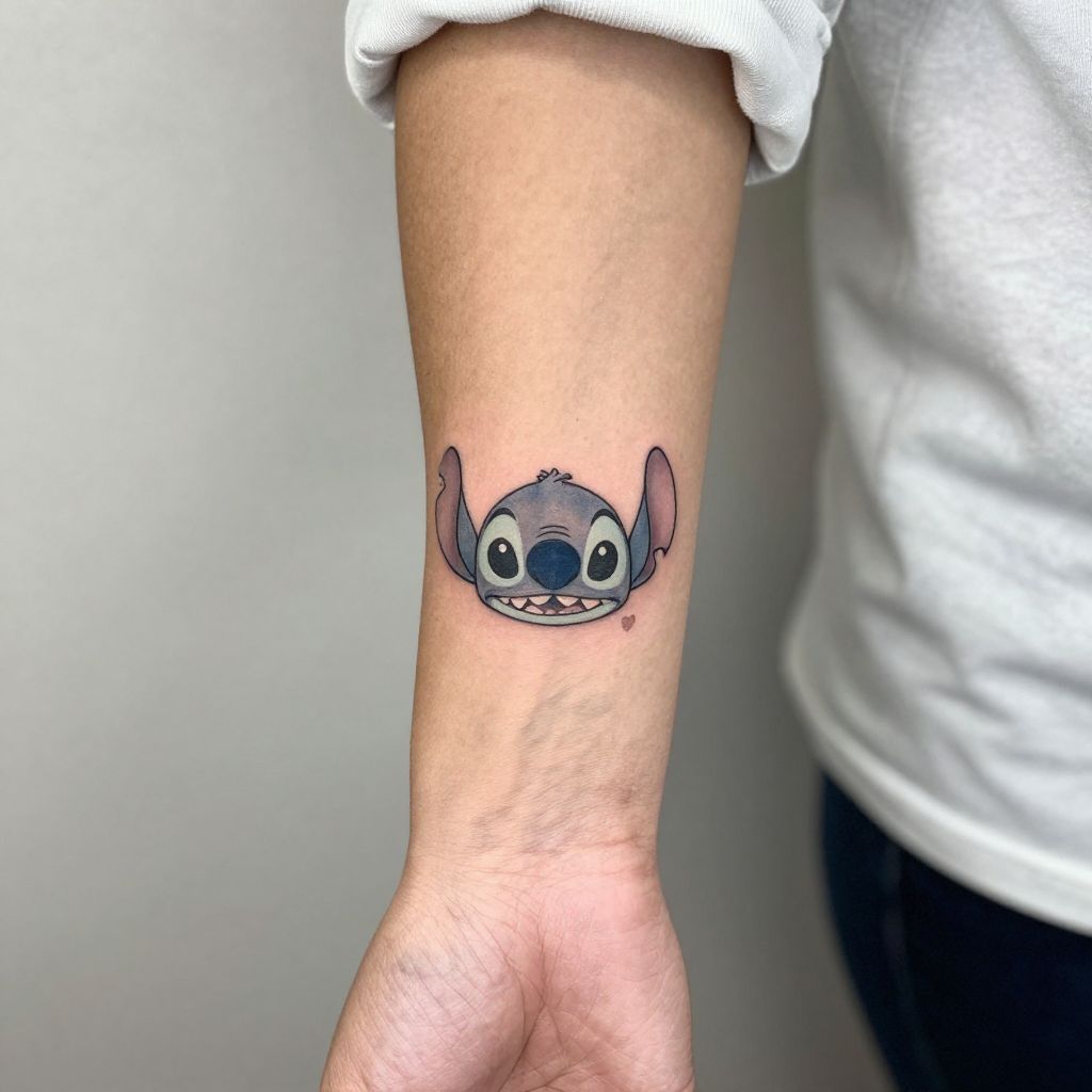 Tiny Stitch Face Tattoo