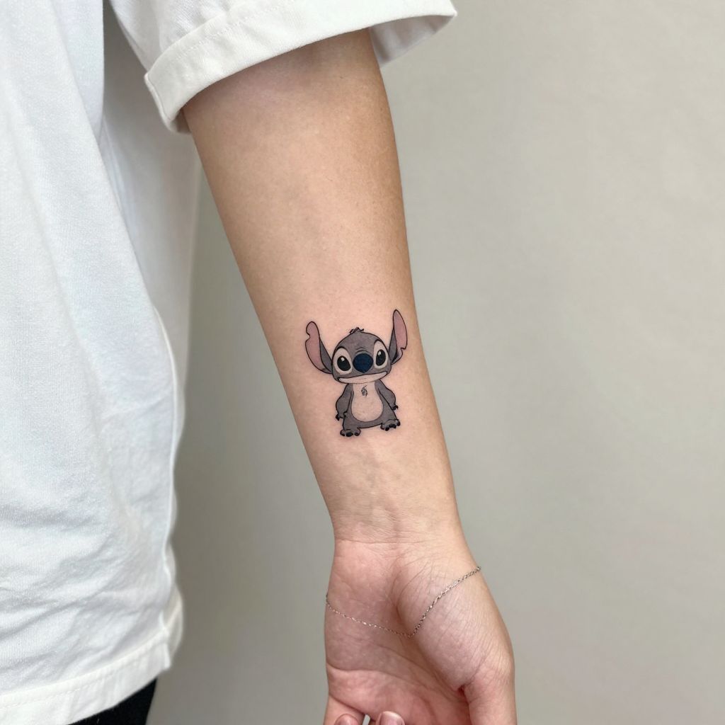 Tiny Stitch Silhouette Tattoo