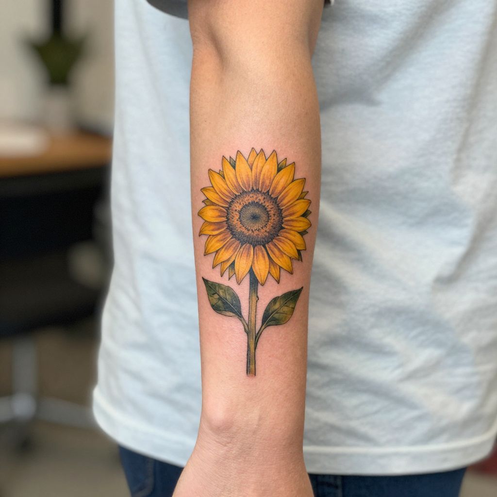 Sunflower Wrist Tattoo idea