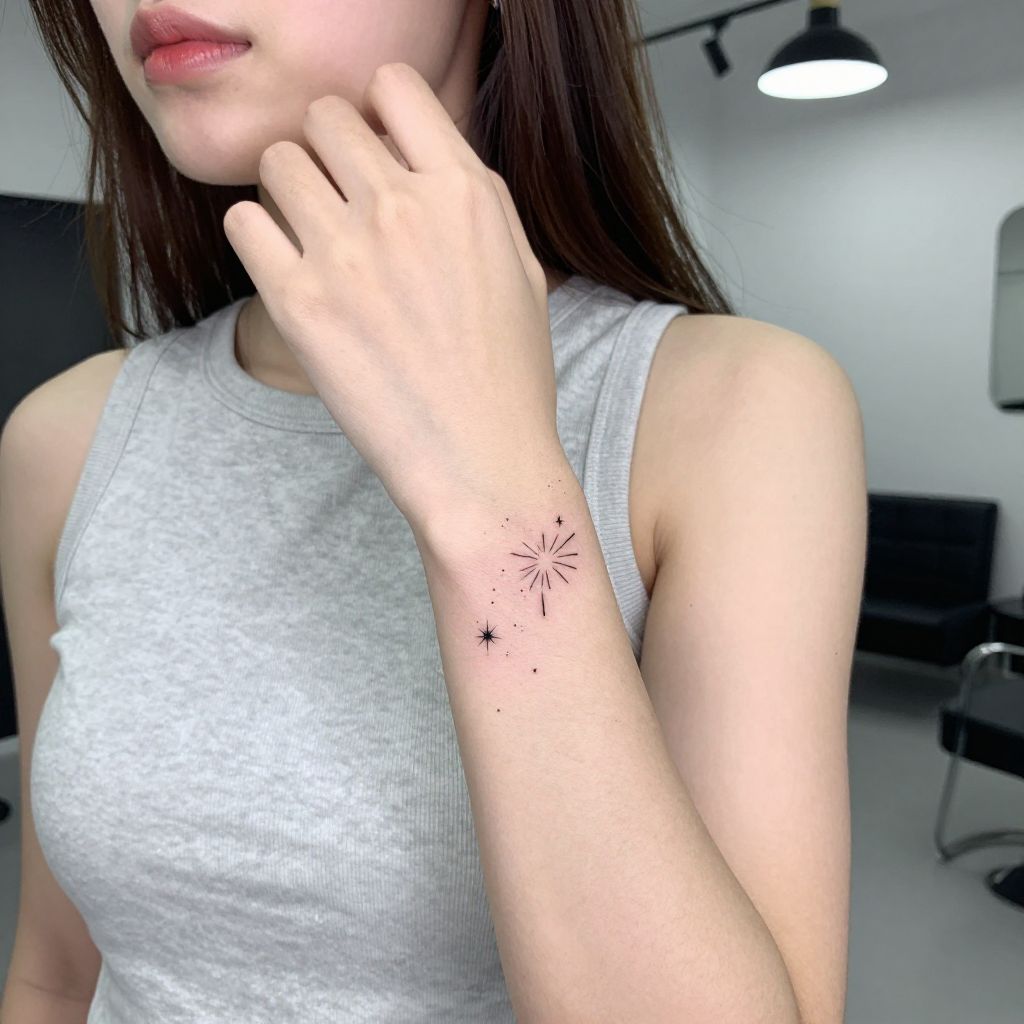 tattoo filler ideas tiny sparkles and shine marks