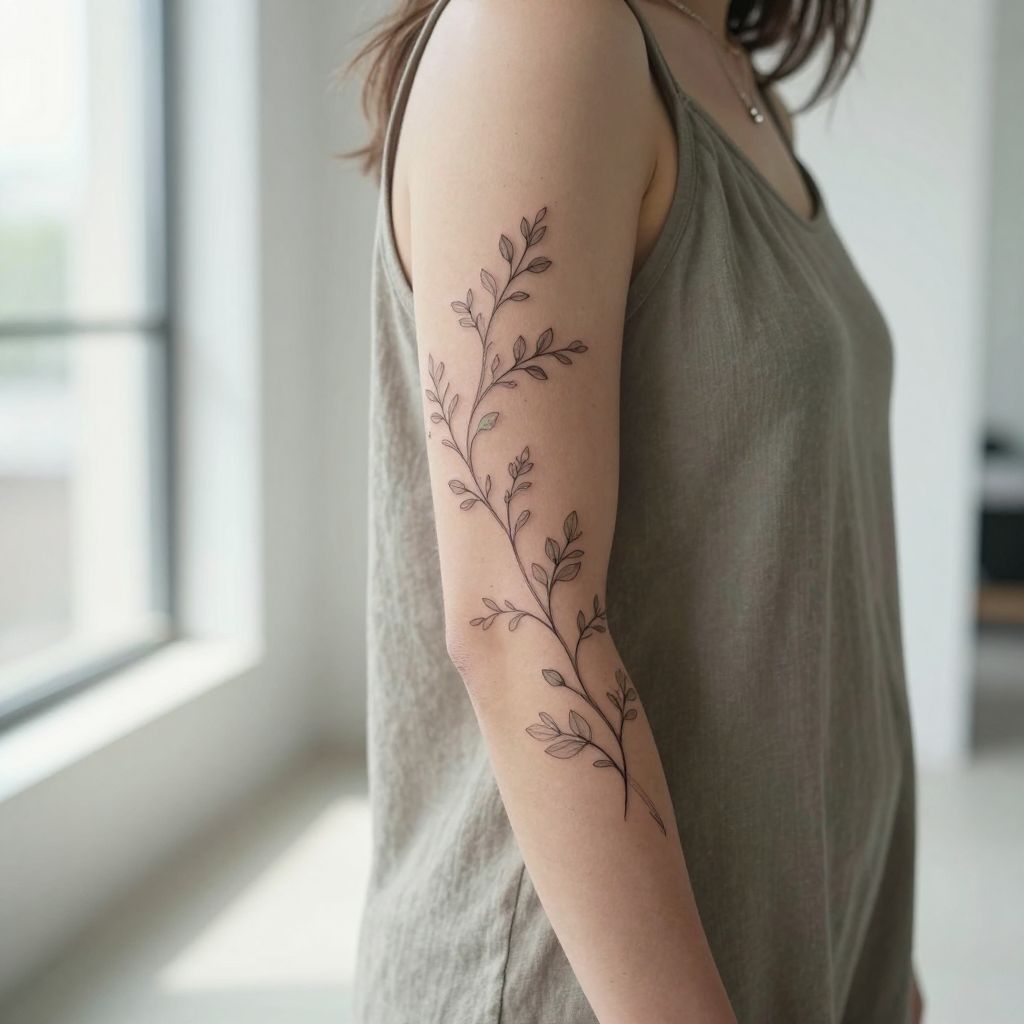 tattoo filler ideas little leaves and vine curves