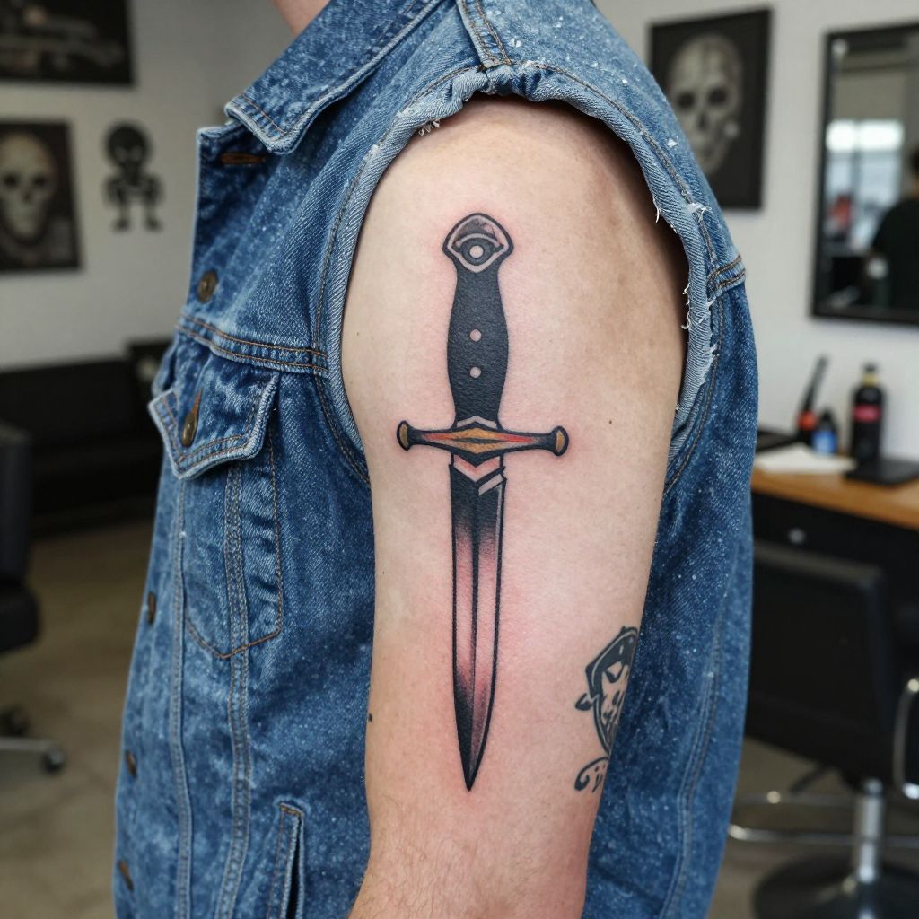 tattoo filler ideas tiny daggers and mini blades