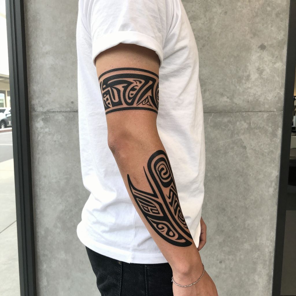 Tribal Armband with Geometric Patterns
