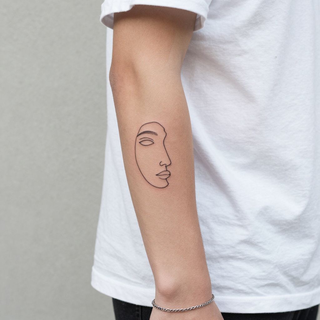 Minimalist Line Art Portrait