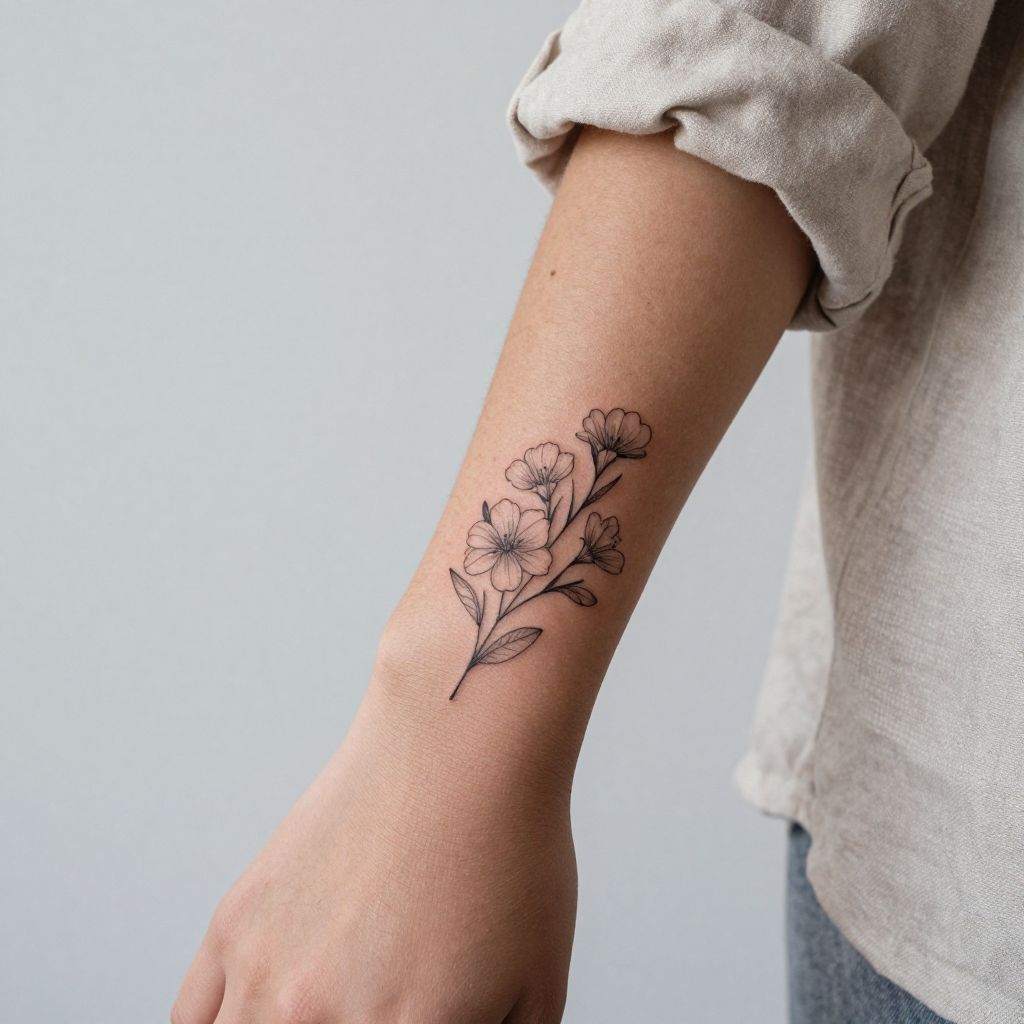Delicate Floral Outline