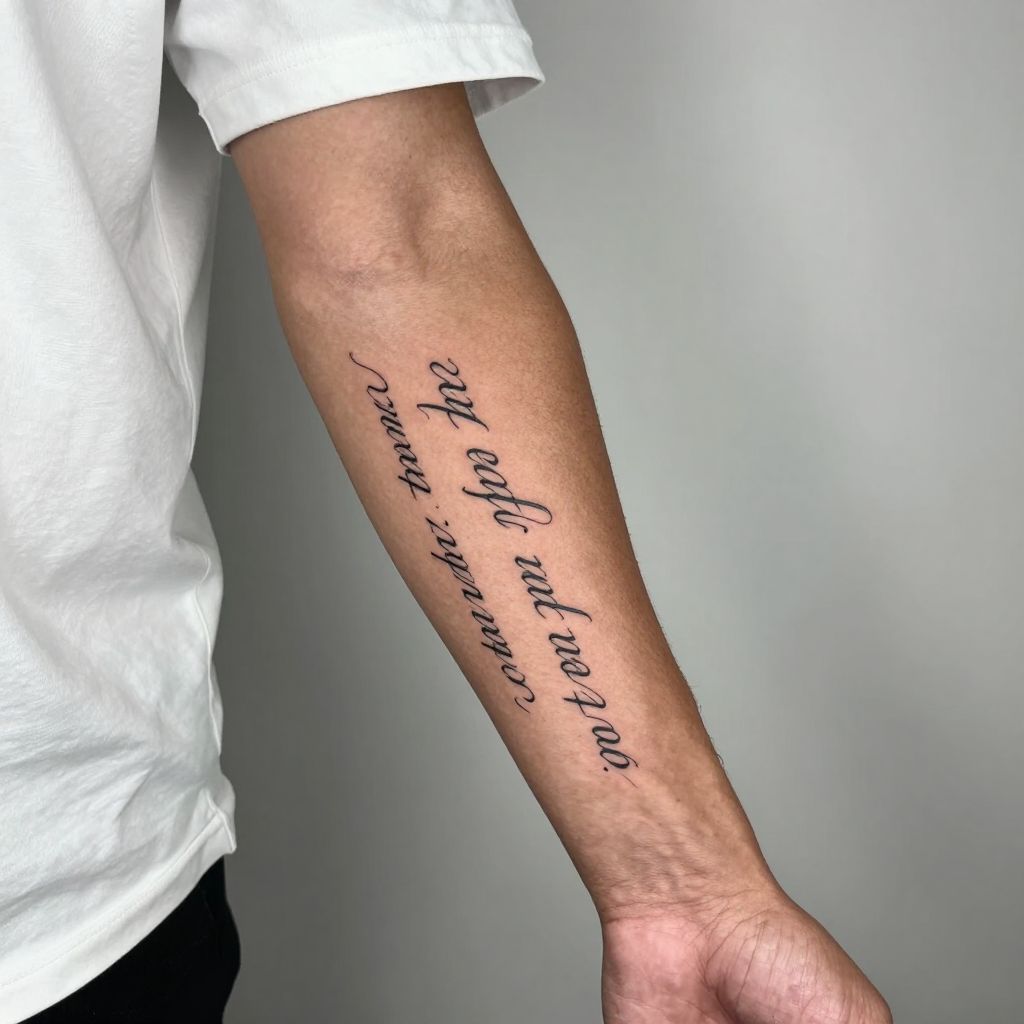 tattoo placement ideas inner forearm script