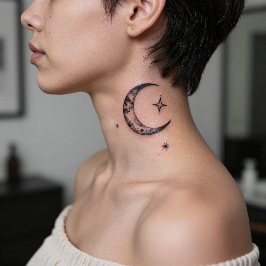 tattoo placement ideas nape of neck detail
