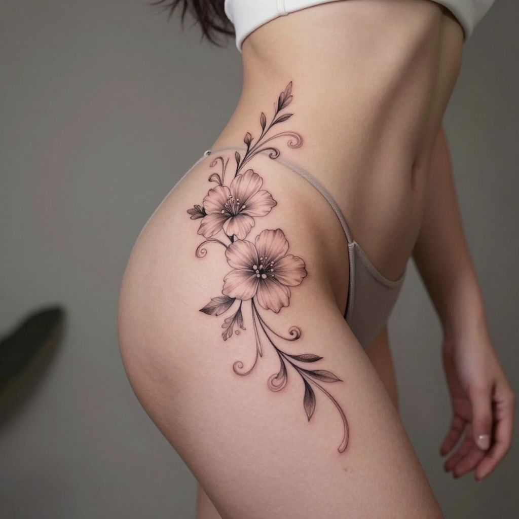 tattoo placement ideas hip curve accent