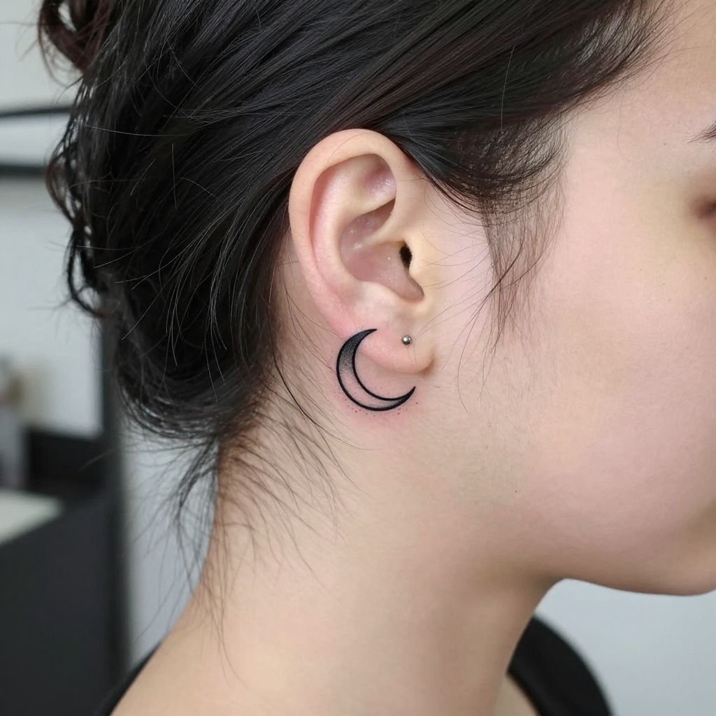 tattoo placement ideas behind the ear symbol