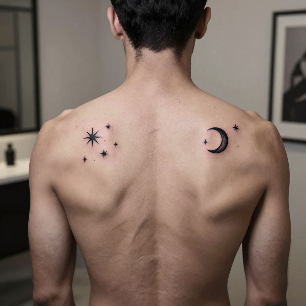 tattoo placement ideas upper back minimal design