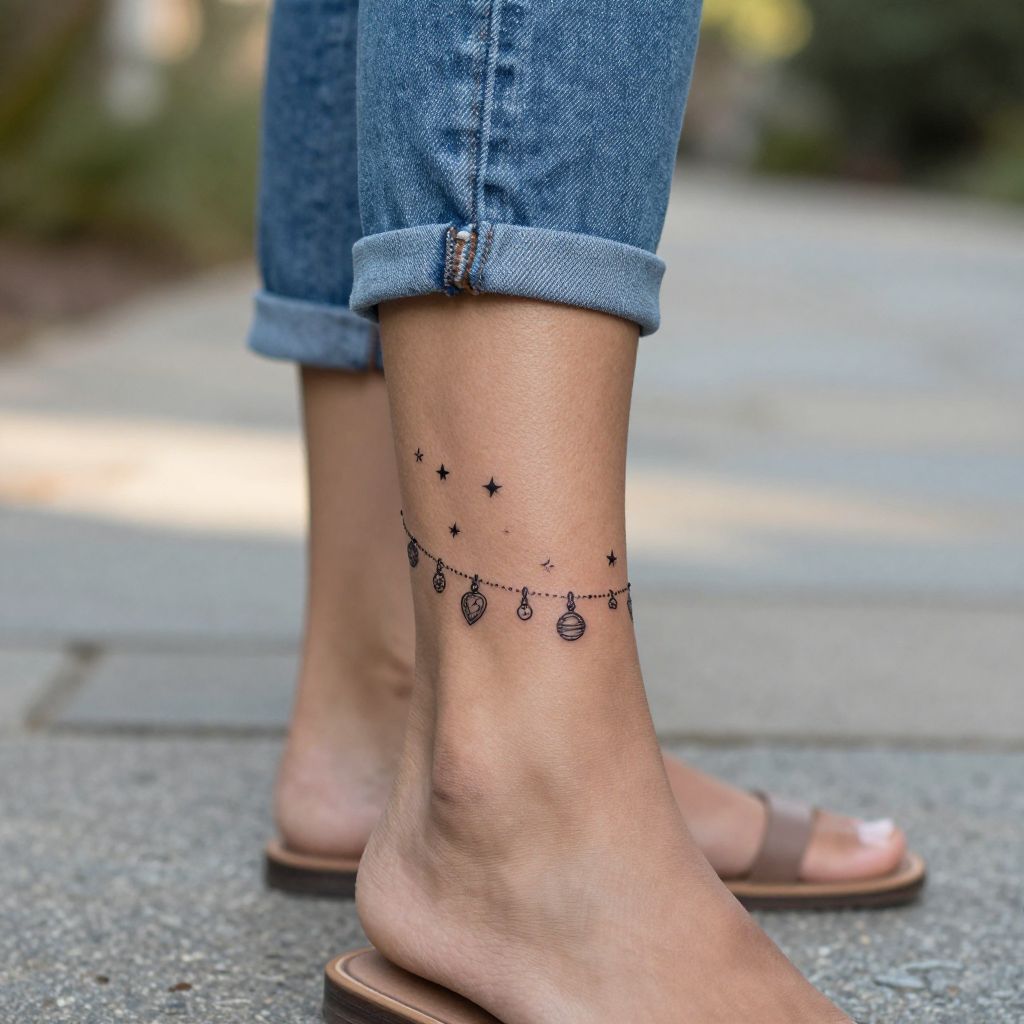 tattoo placement ideas ankle charm tattoo