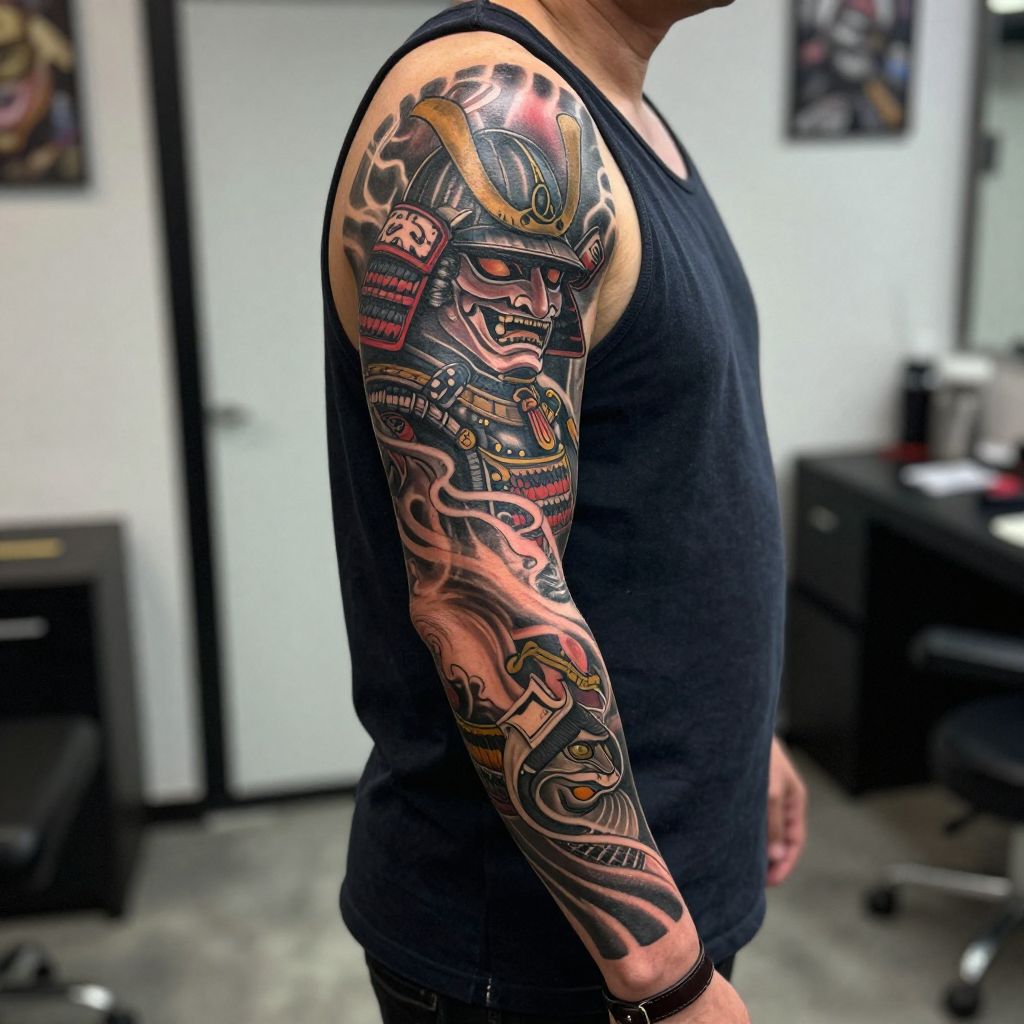 Samurai warrior sleeve