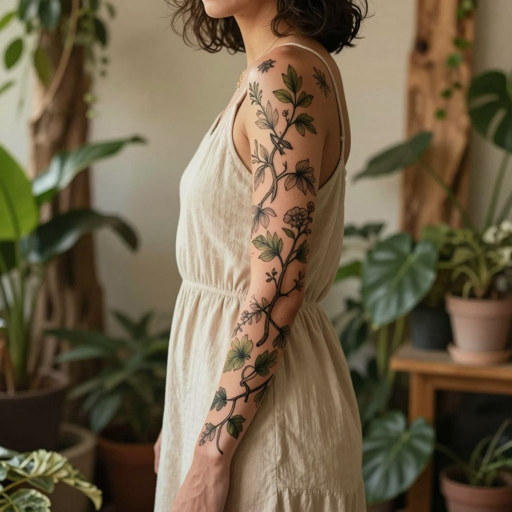 Botanical and vine sleeve