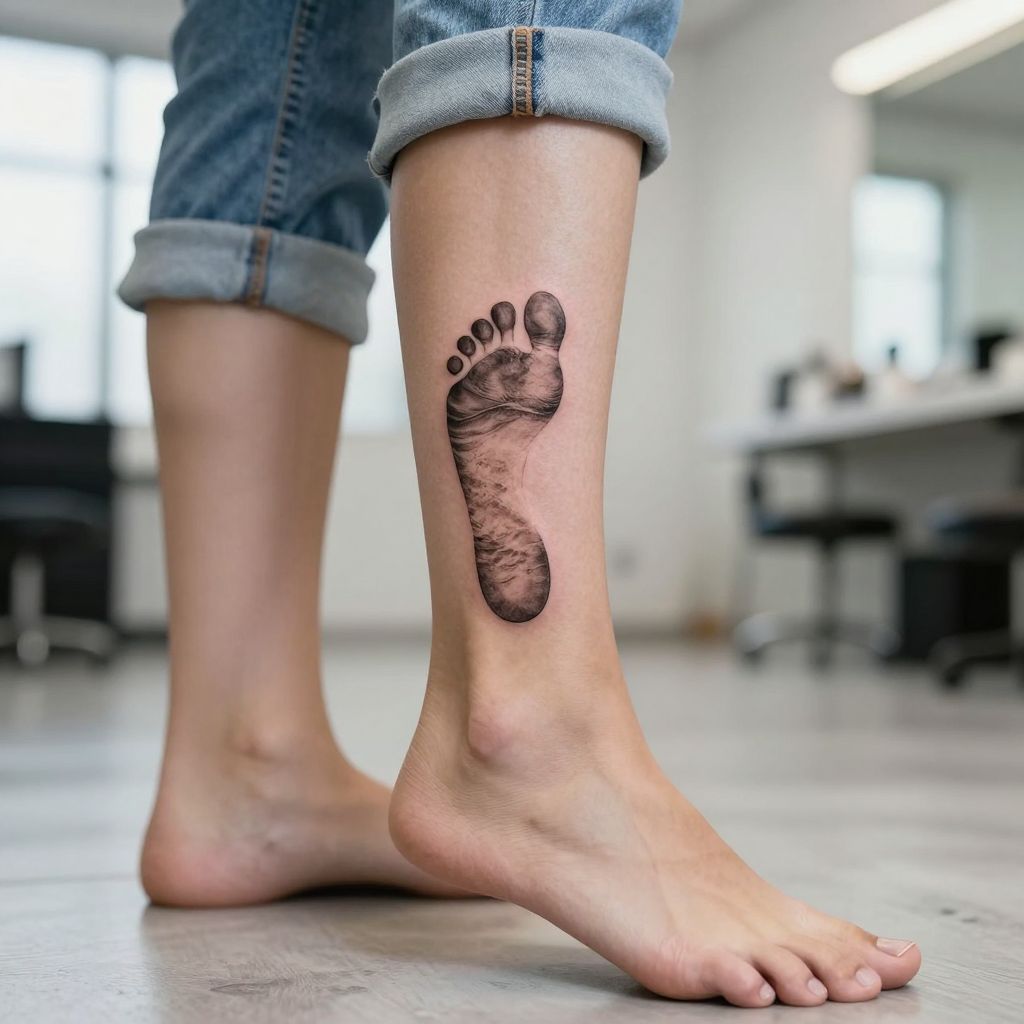 Footprints on Sand Tattoo