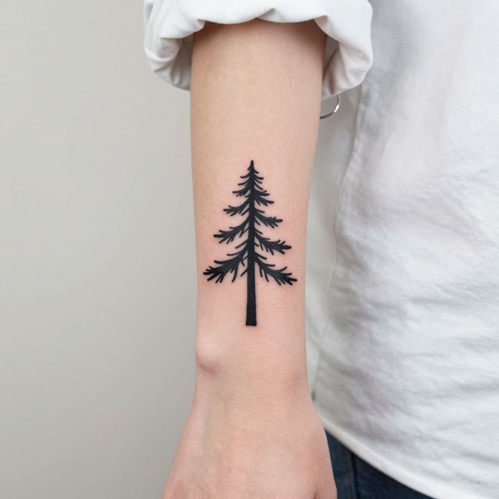 Minimalist Pine Tree Silhouette