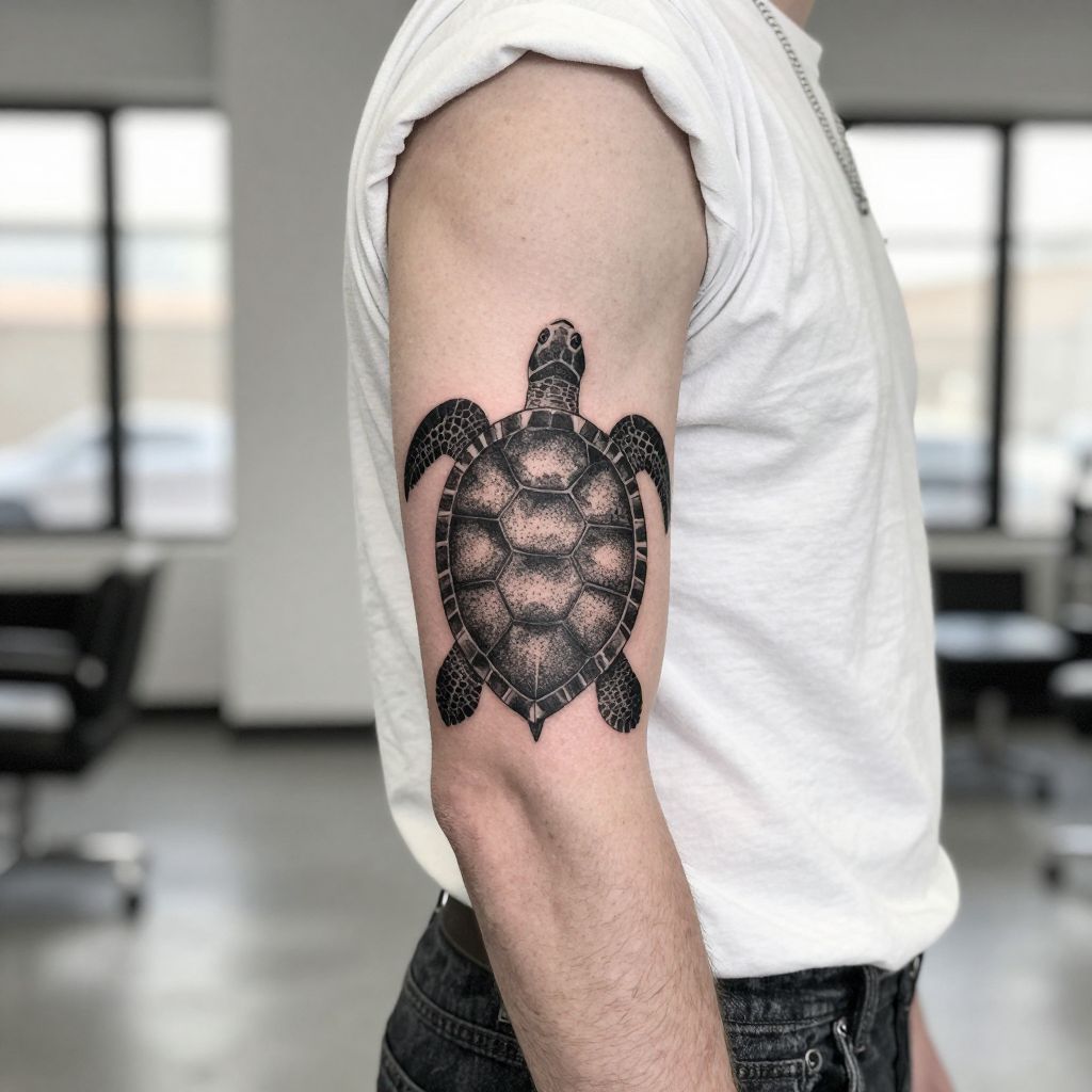 Abstract Turtle with Dotwork