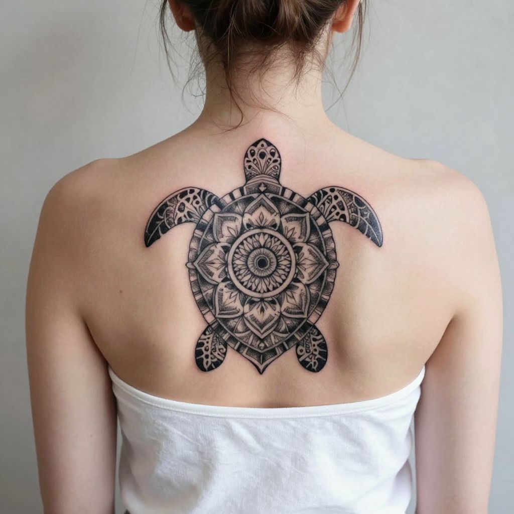 Mandala Turtle on the Back