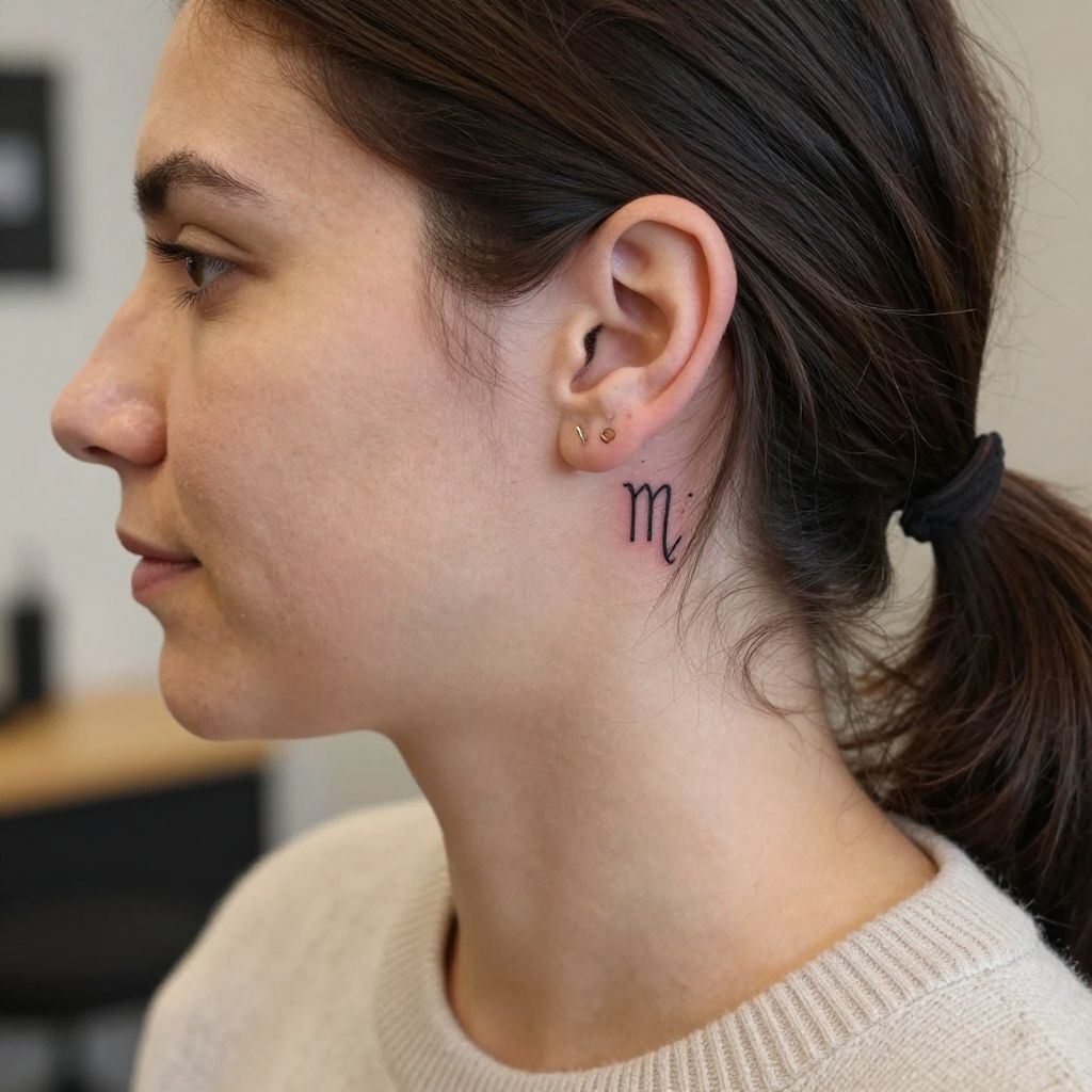 Tiny Virgo Glyph Behind The Ear