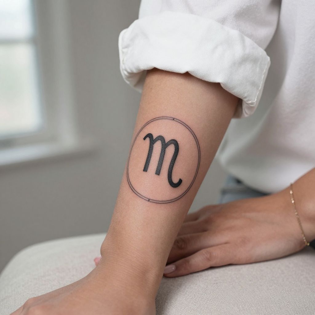 Virgo Glyph Inside A Circle