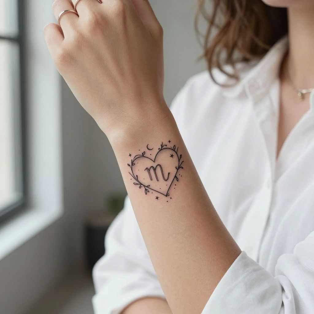 Virgo Heart With Celestial Details