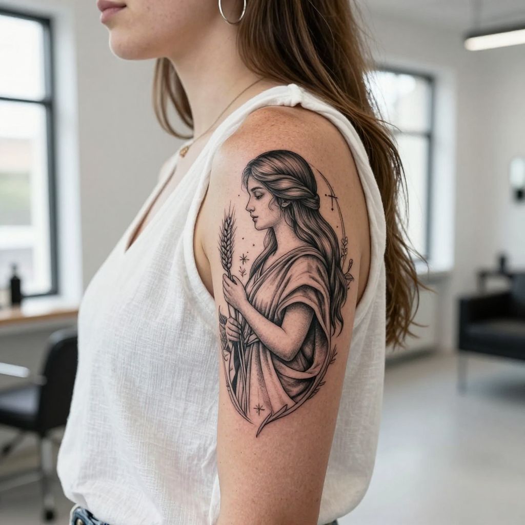 Virgo Maiden With Flowing Hair