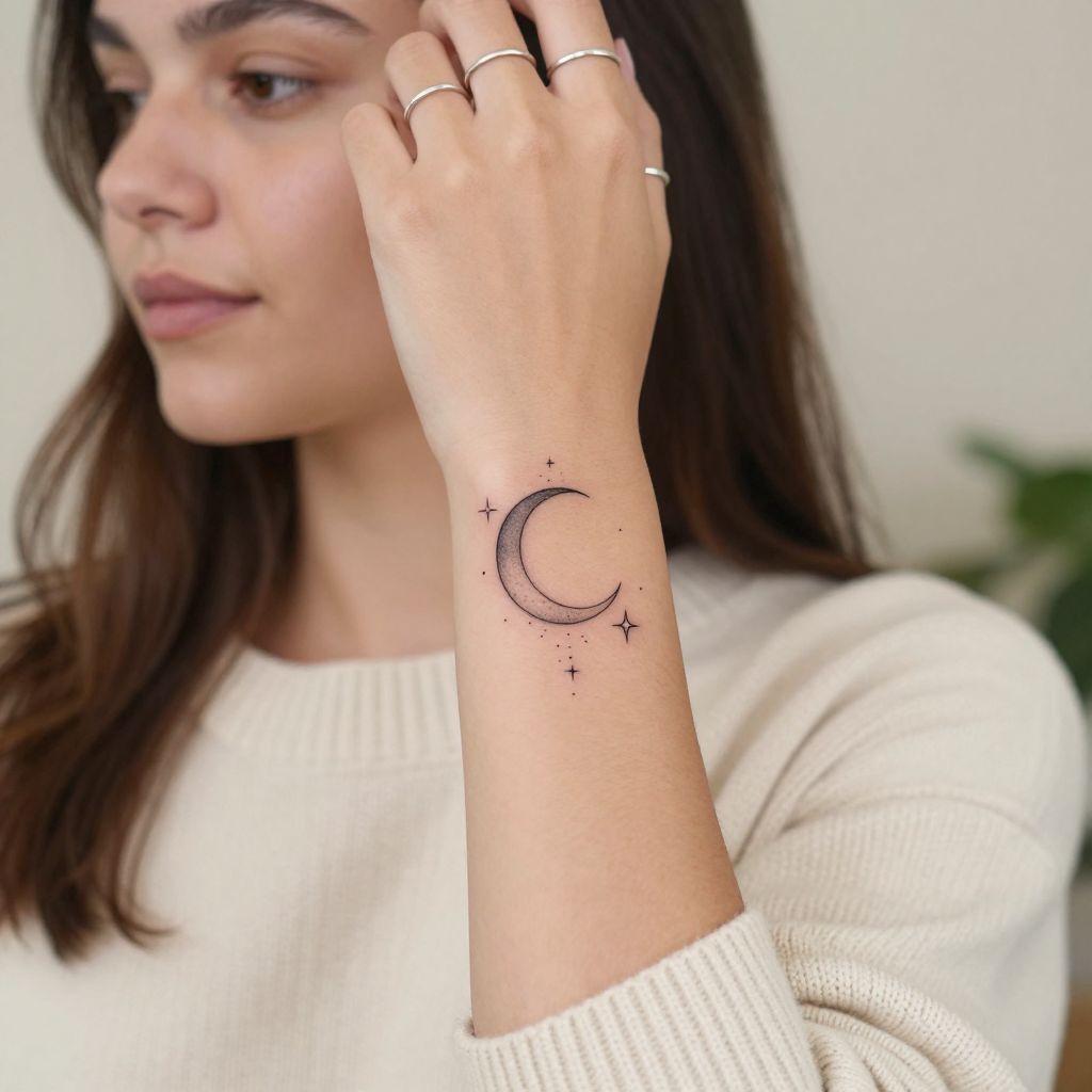 Virgo And Crescent Moon