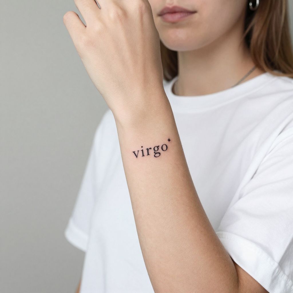 Minimal Virgo Word Tattoo