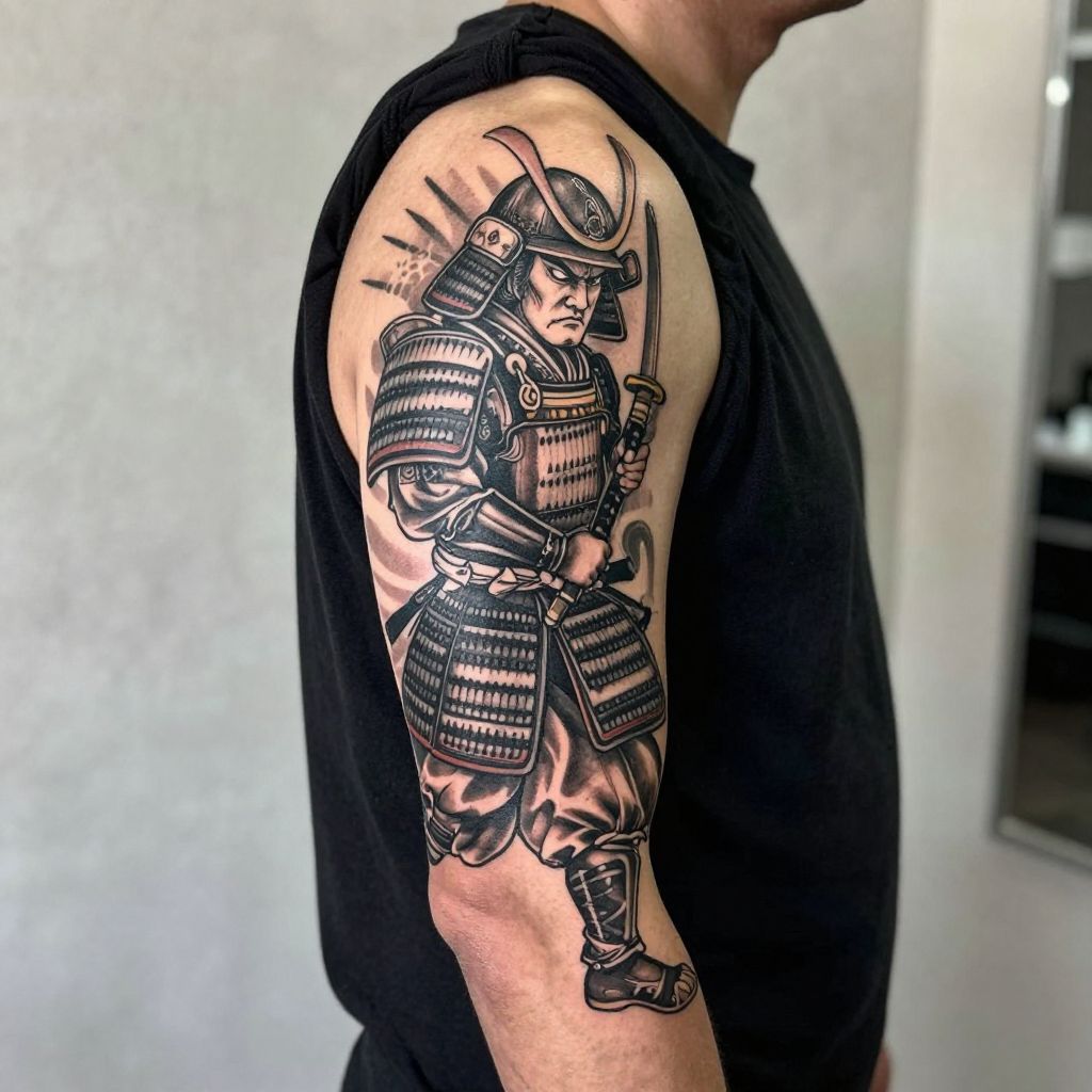 Samurai with Katana Sword