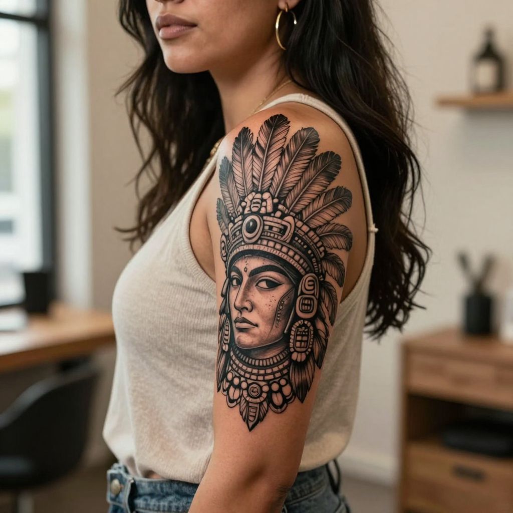 Aztec Warrior Face