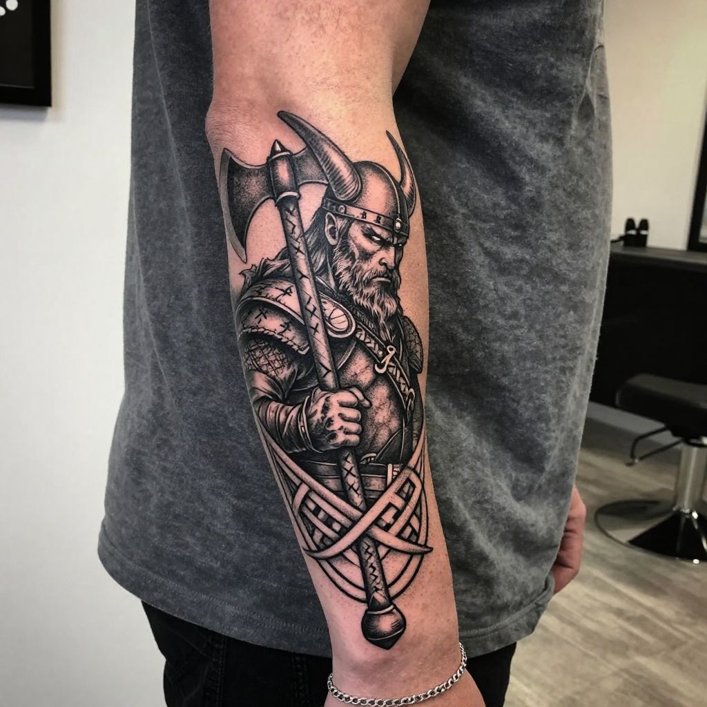 Viking Warrior with Battle Axe