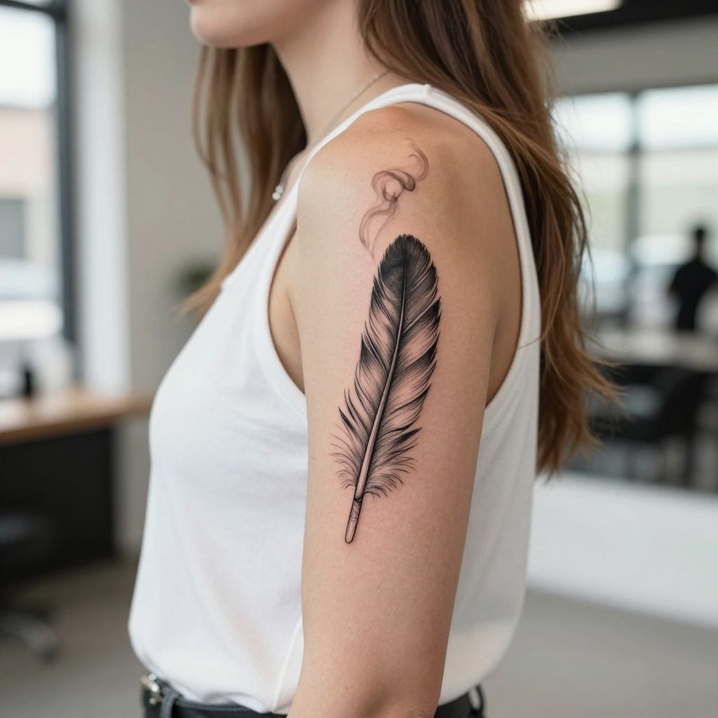 Native American Feather with Whispering Wind