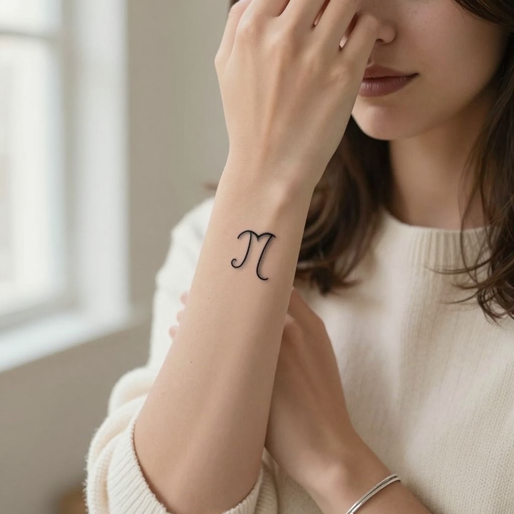 Zodiac Symbol wrist tattoo idea