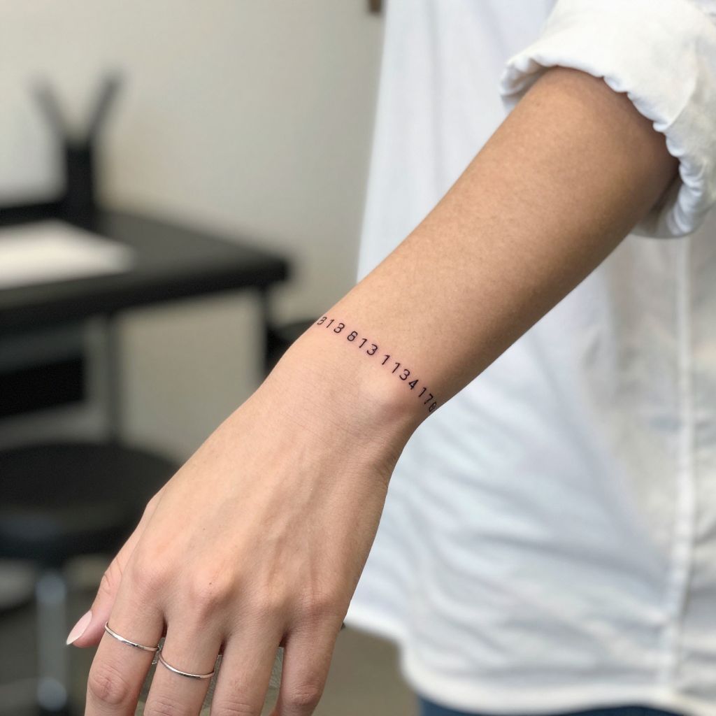 Coordinate Numbers wrist tattoo idea