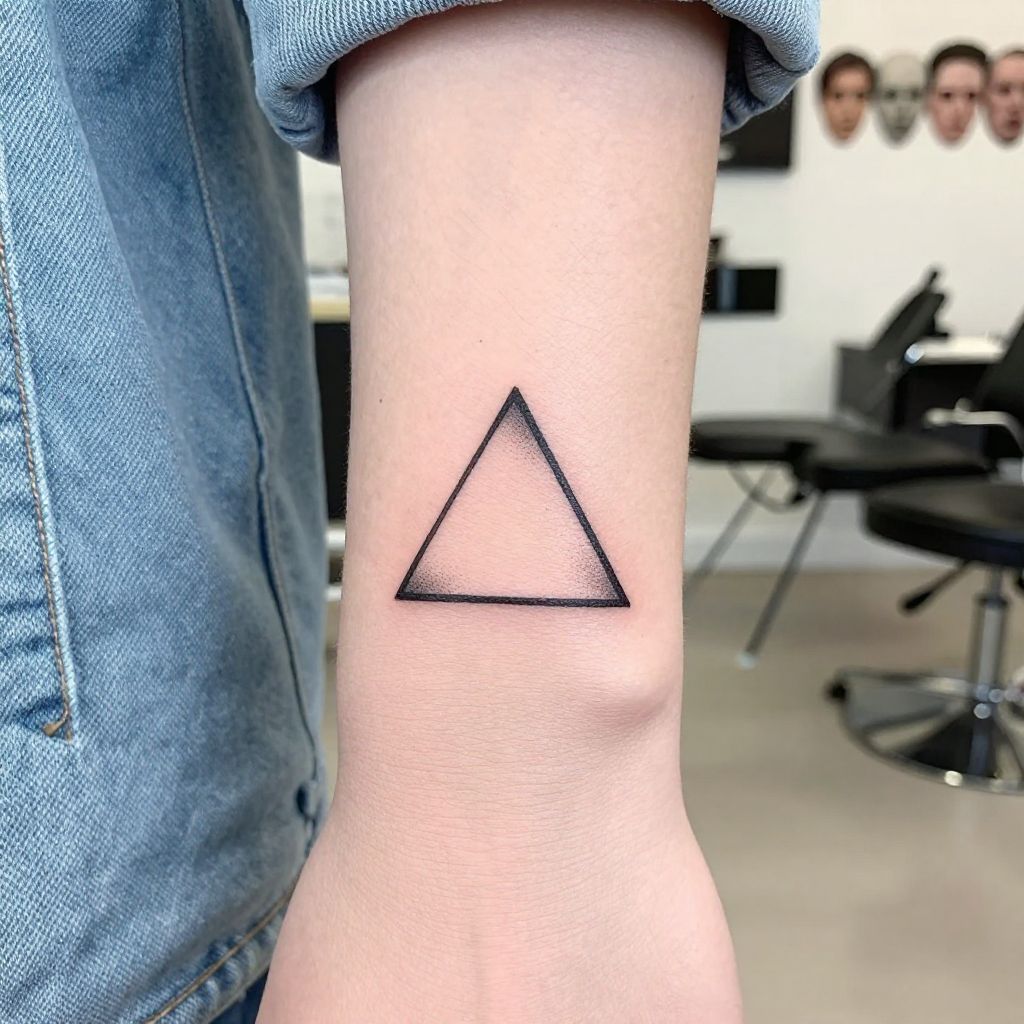 Geometric Triangle wrist tattoo idea