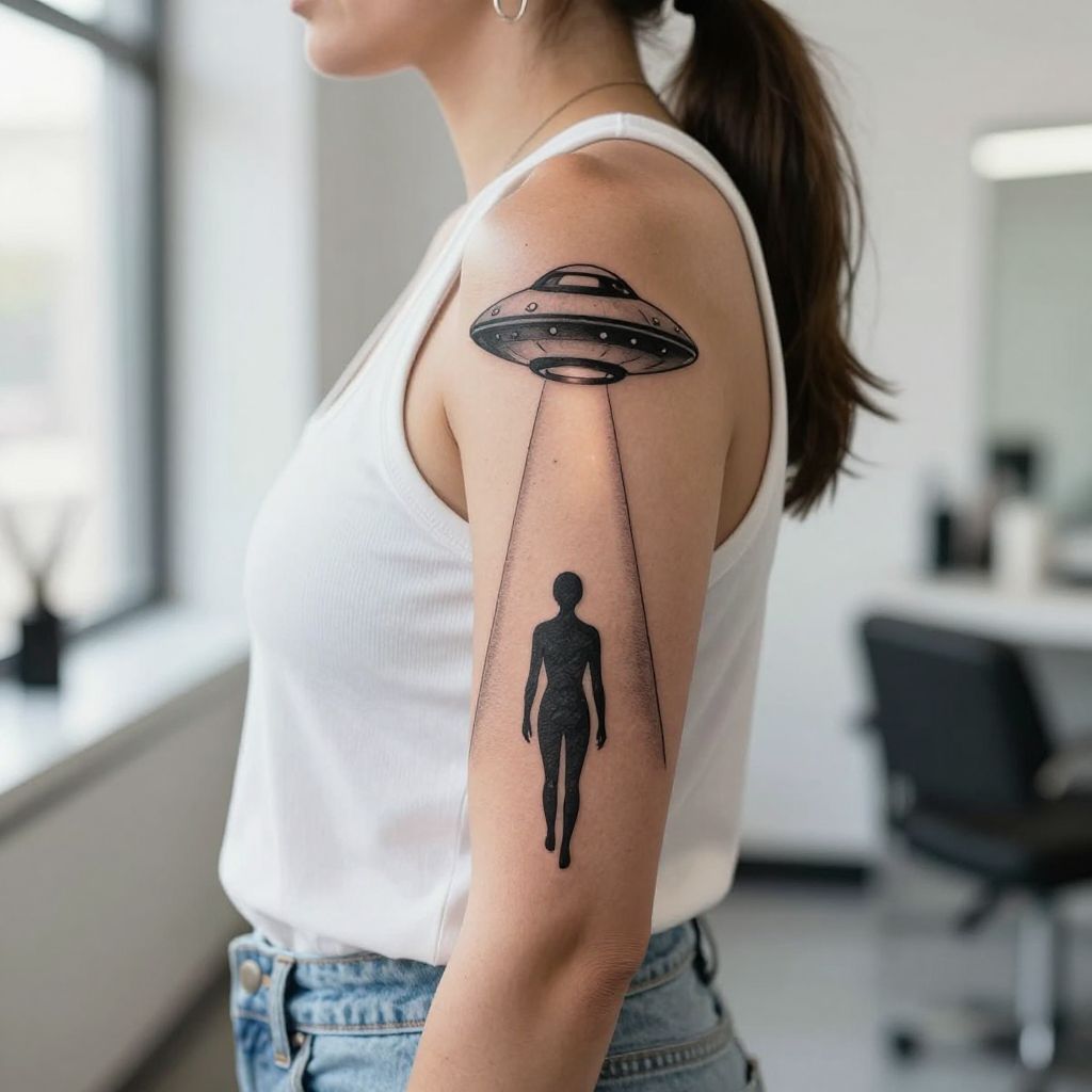 Abduction Scene Silhouette