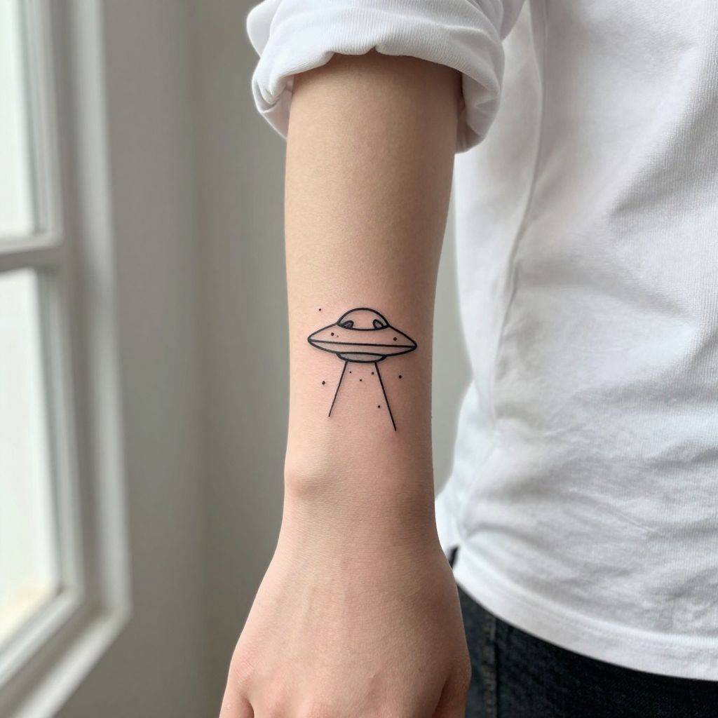 Minimalist UFO Outline