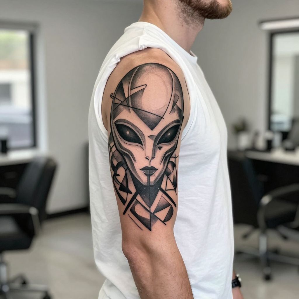 Geometric Alien Face